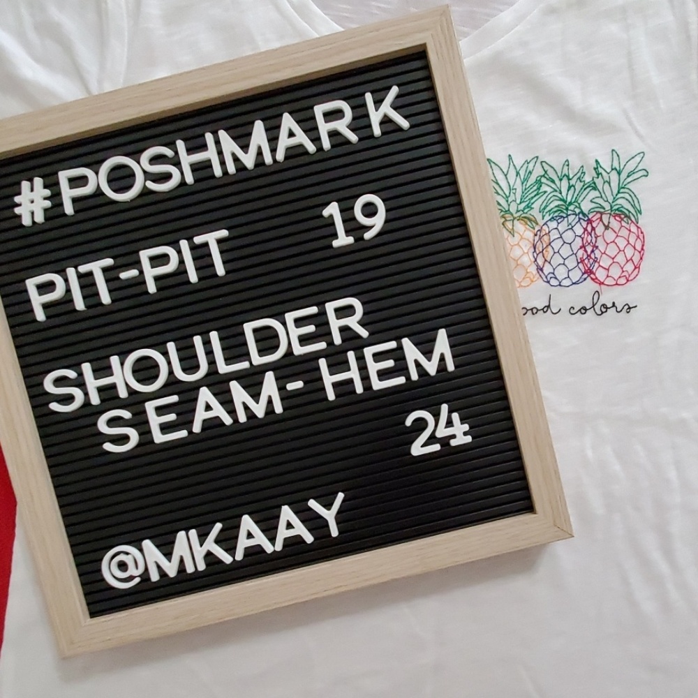 H & M• Pineapples graphics'mood colors short sleeve tee Med. - Picture 6 of 6